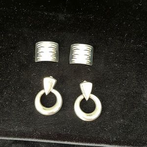 Bundle of two Pairs Sterling Silver Earrings